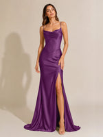 Sheath Bridesmaid Dress with High Slit 