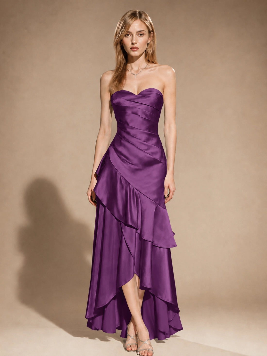 Strapless Prom Dress with Tiered Ruffles 