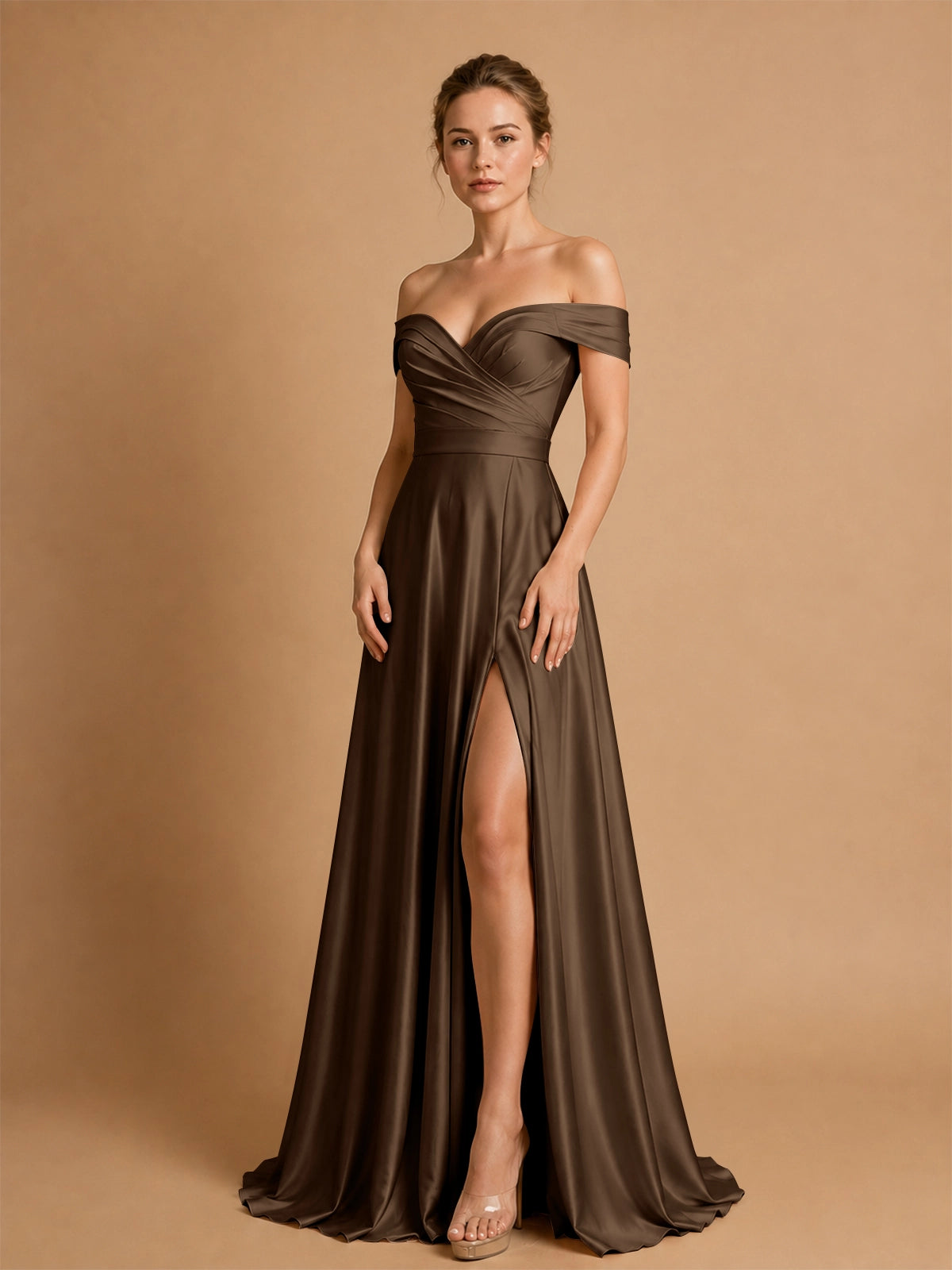 A-line Prom Dress with High Slit 