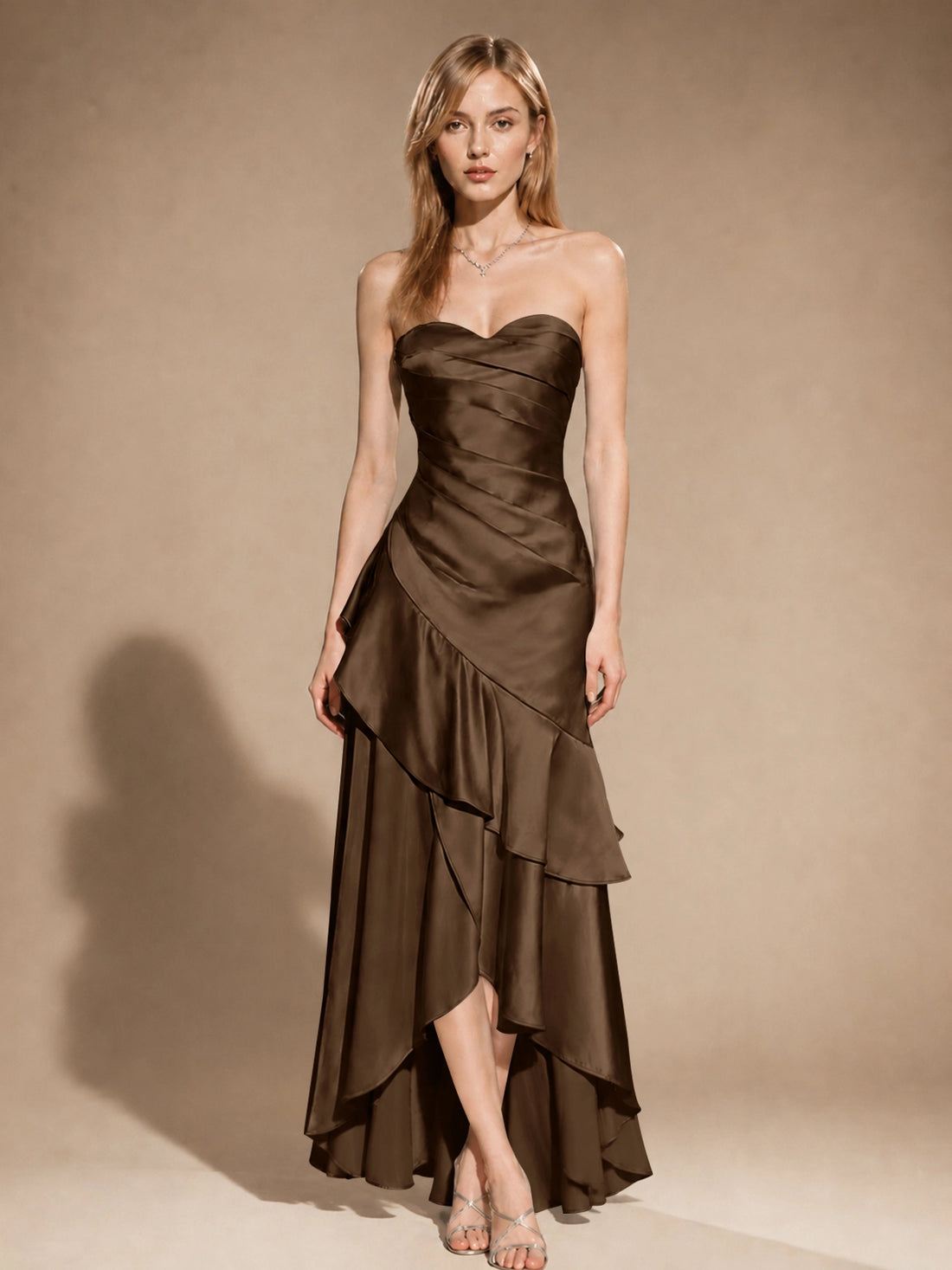 Strapless Prom Dress with Tiered Ruffles 