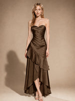 Strapless Prom Dress with Tiered Ruffles 
