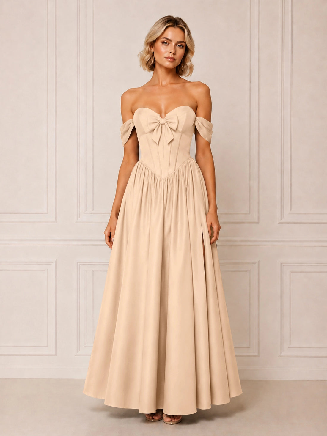 A-line Bridesmaid Dress with Bow Detail 
