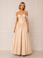 A-line Bridesmaid Dress with Bow Detail 