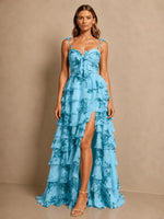 Floral Pattern High-low Dress 