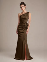 One-Shoulder Bridesmaid Dress with Sash
