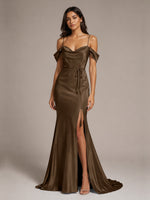 Mermaid Bridesmaid Dress with Tie Waist Sash