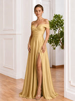 A-line Prom Dress with High Slit 