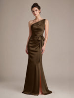 One-Shoulder Bridesmaid Dress with Sash