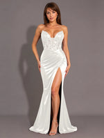 Silk-like Prom Dress with Sweetheart Neckline 