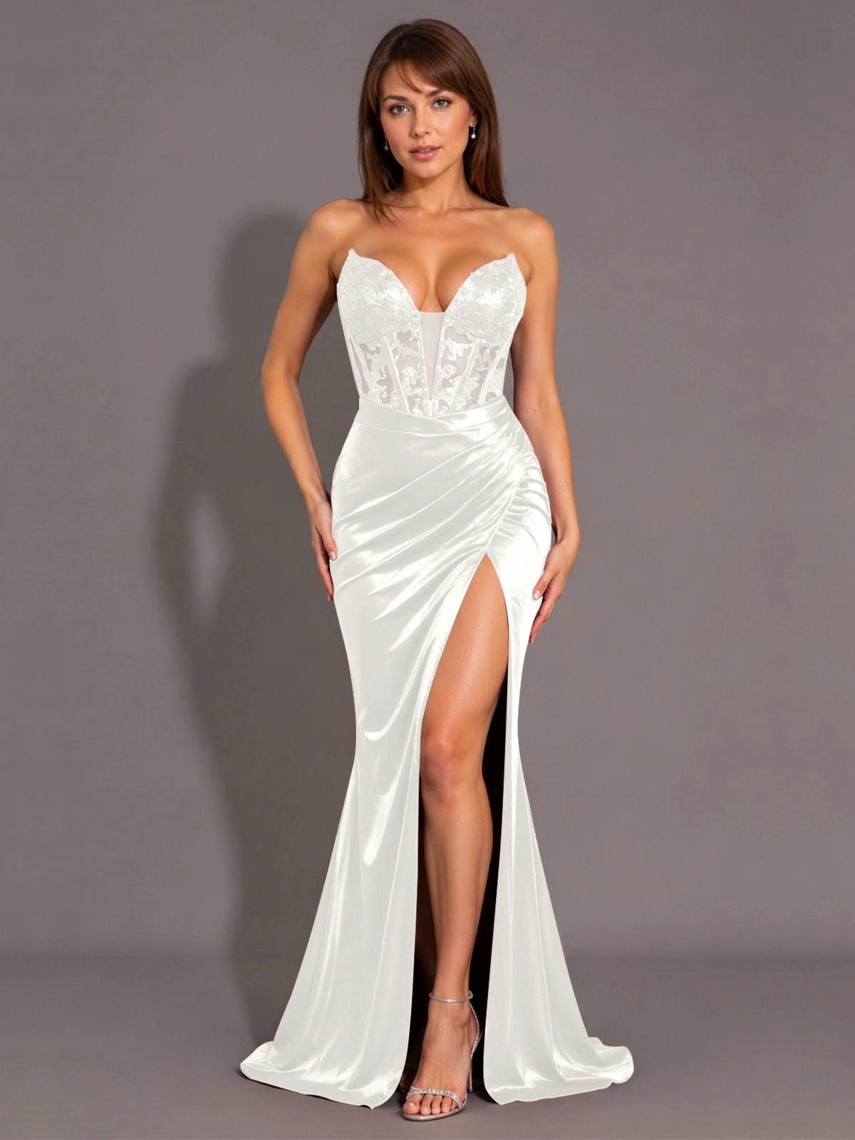 Silk-like Prom Dress with Sweetheart Neckline 
