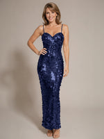 Sequined Tulle Prom Dress with Back Slit 