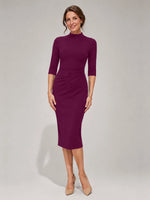 Sheath Mother of the Bride Dress with Mock Neckline 