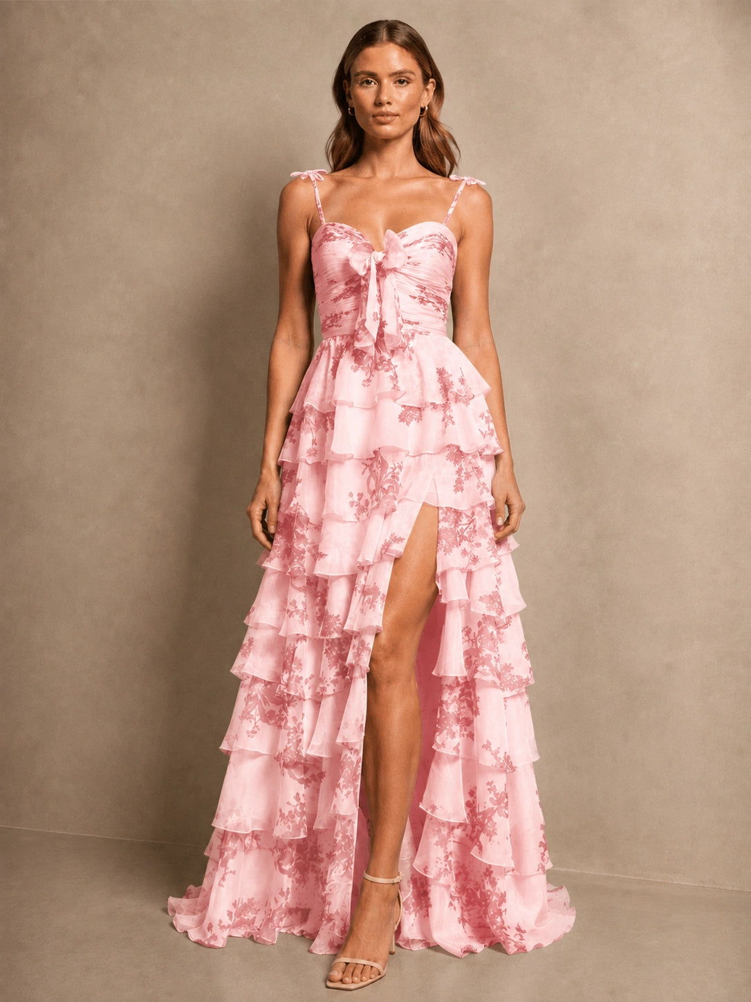Floral Pattern High-low Dress 