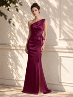 One-Shoulder Bridesmaid Dress with Sash