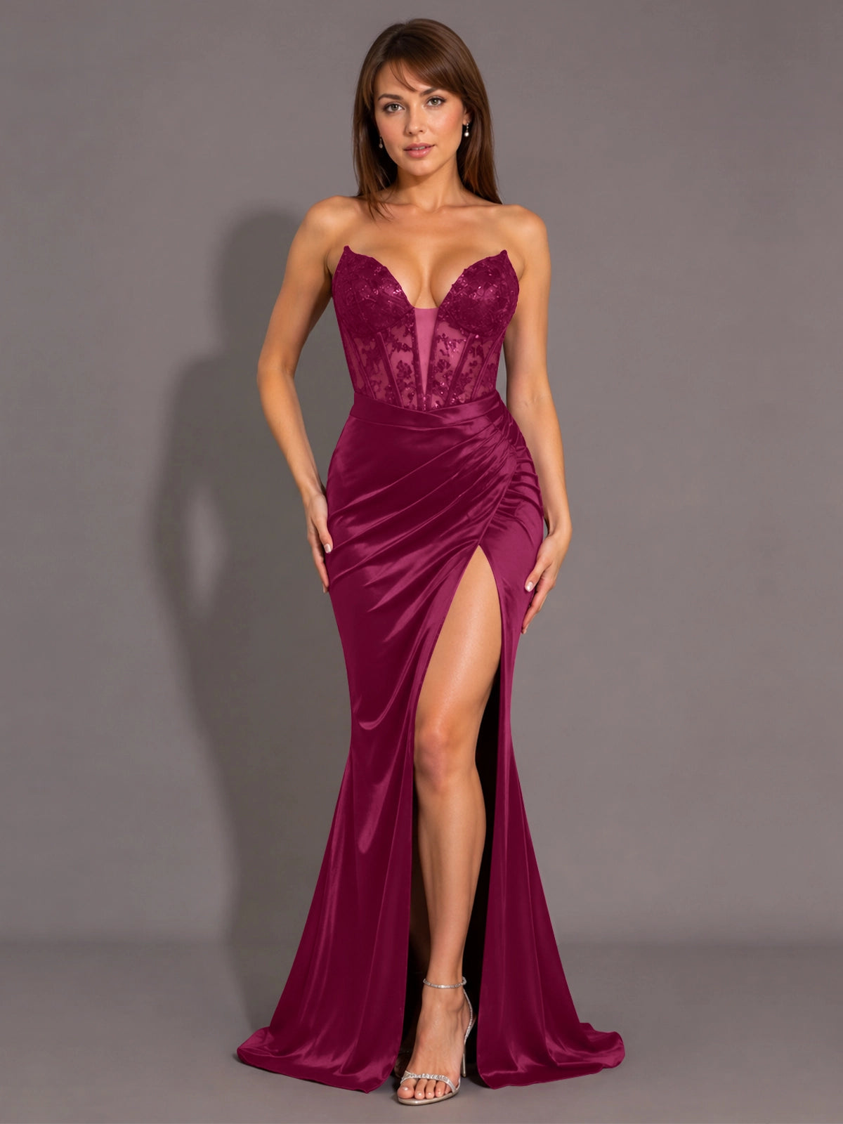 Silk-like Prom Dress with Sweetheart Neckline 
