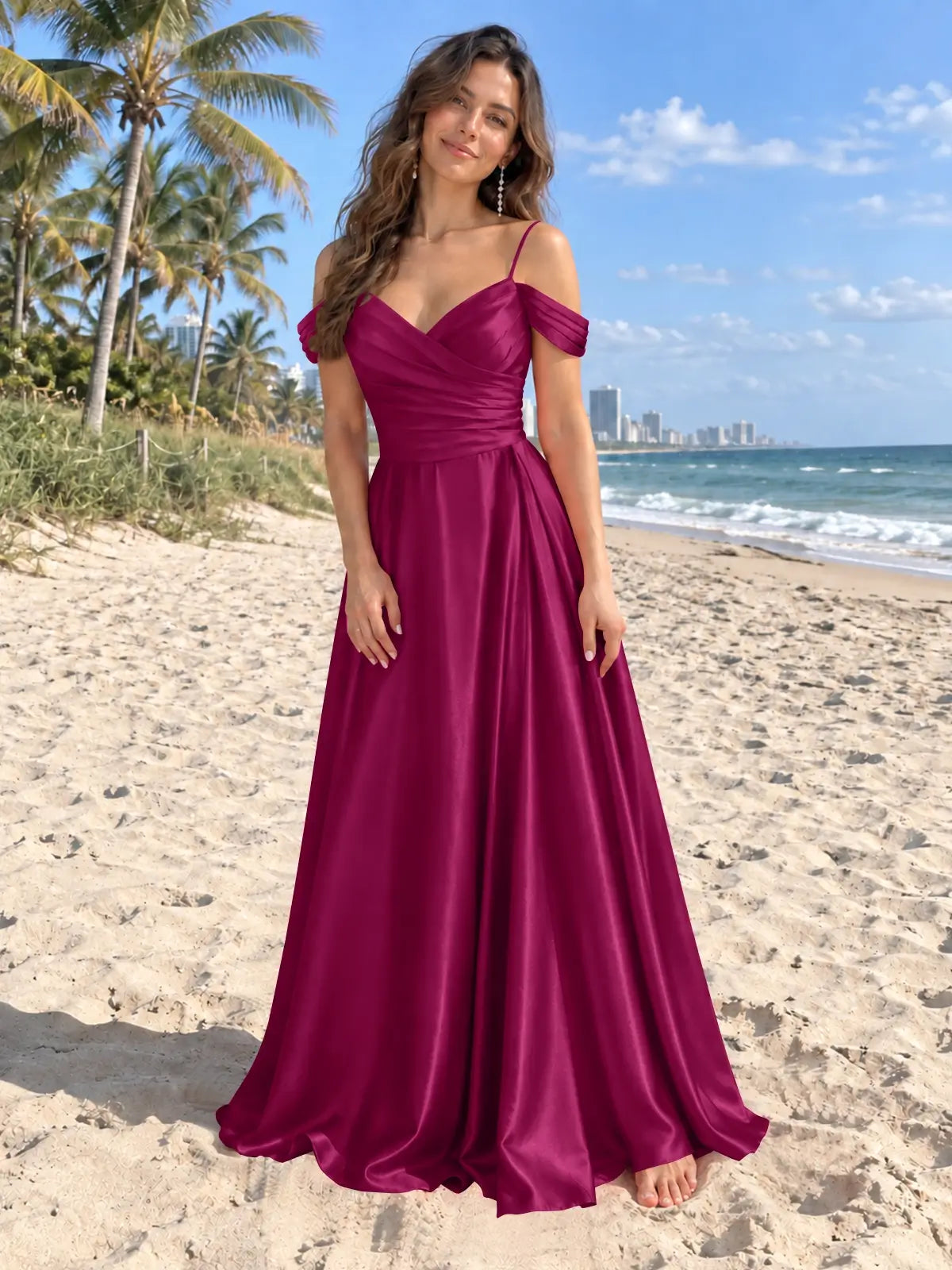 Silk-Like Pleated Prom Dress 