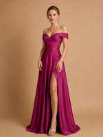 A-line Prom Dress with High Slit 