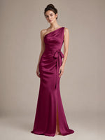 One-Shoulder Bridesmaid Dress with Sash