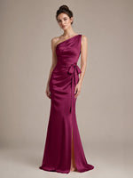 One-Shoulder Bridesmaid Dress with Sash