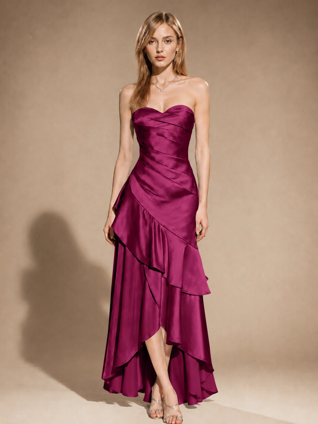 Strapless Prom Dress with Tiered Ruffles 