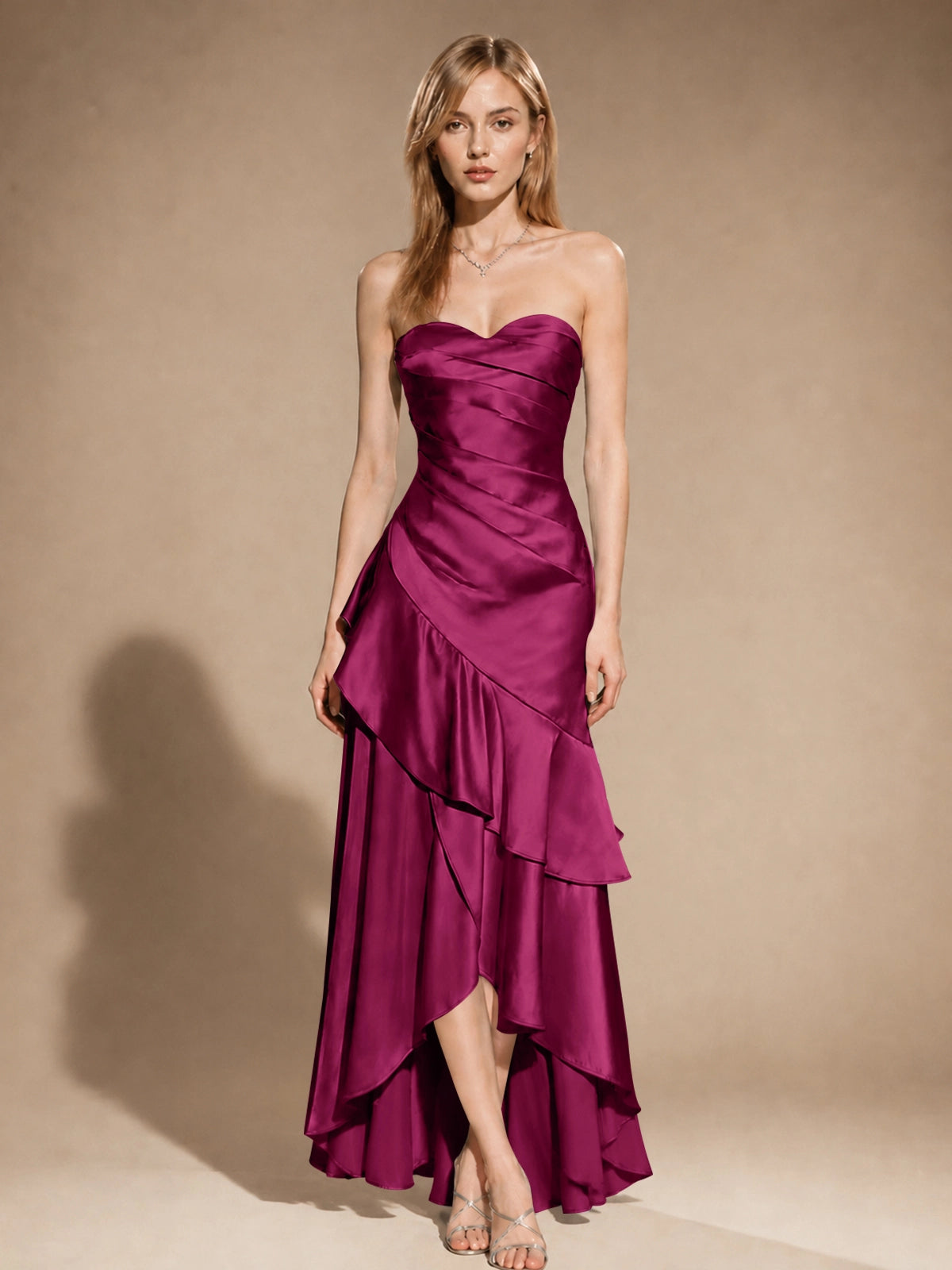 Strapless Prom Dress with Tiered Ruffles 