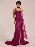 Mermaid Bridesmaid Dress with Neck Scarf 