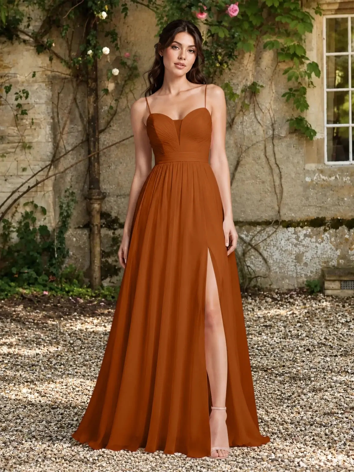 A-Line Bridesmaid Dress with Spaghetti Straps