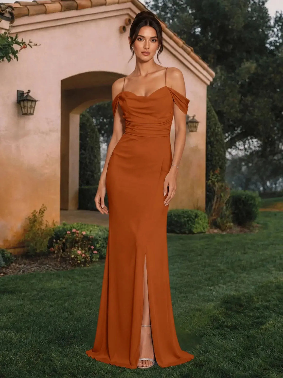 Trumpet Bridesmaid Dress with Slit