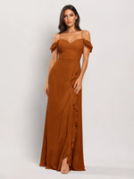 Sweetheart Neckline Bridesmaid Dress with Ruffled Details
