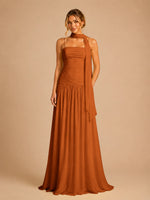 Chiffon Bridesmaid Dress with Scarf Detail 