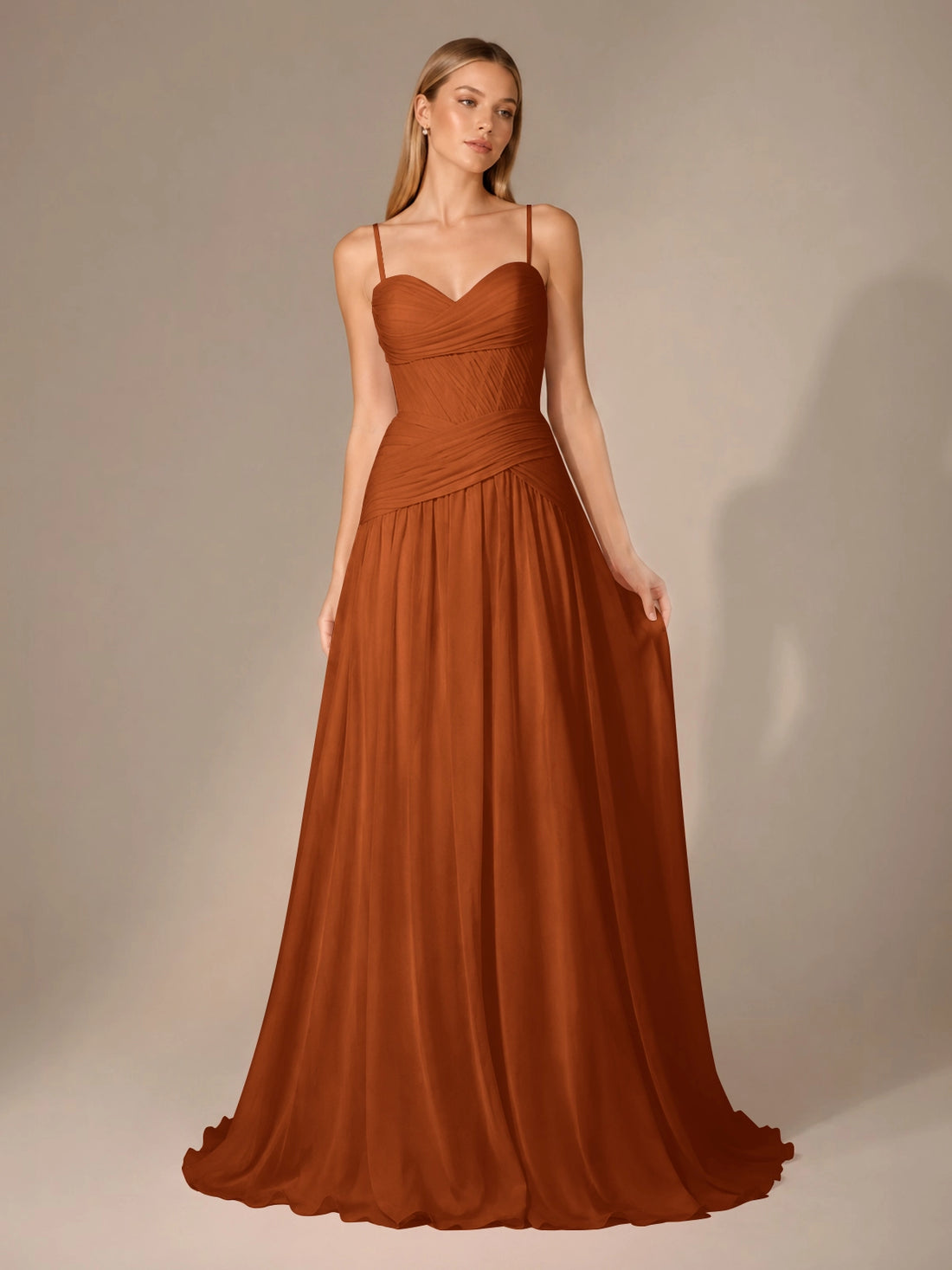 Chiffon Bridesmaid Dress with Ruched Design 