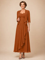 Two-piece Mother of the Bride Dress with Ruffle Design 