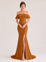 Mermaid Bridesmaid Dress with Ruffle Design 