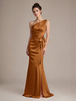 One-Shoulder Bridesmaid Dress with Sash