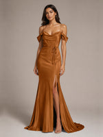 Mermaid Bridesmaid Dress with Tie Waist Sash