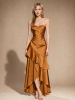 Strapless Prom Dress with Tiered Ruffles 