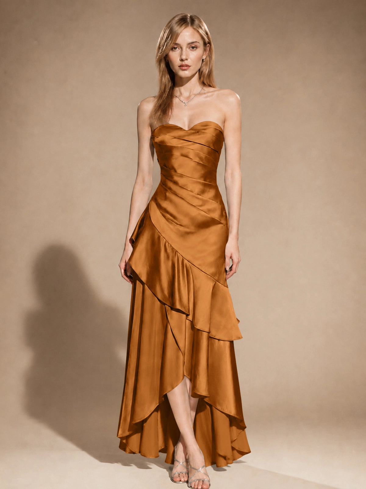Strapless Prom Dress with Tiered Ruffles 