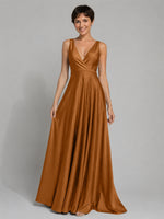 A-line Bridesmaid Dress with Cross-Over Bodice