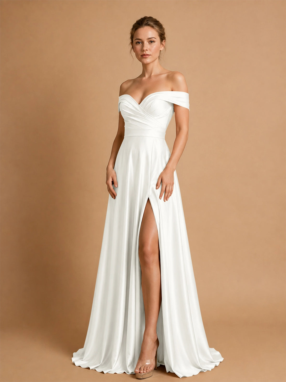 A-line Prom Dress with High Slit 