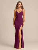 Sheath Prom Dress with Double Spaghetti Straps 
