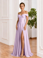 A-line Prom Dress with High Slit 