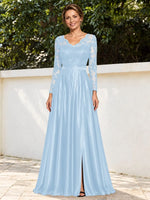 Satin Mother of the Bride Dress with Appliques