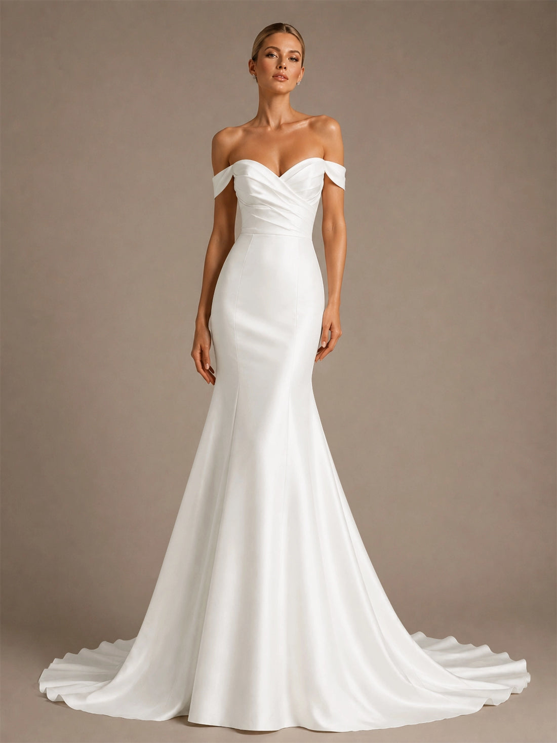 Mermaid Wedding Dress with Covered Buttons 