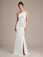 One-Shoulder Bridesmaid Dress with Sash