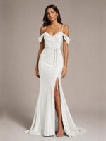 Mermaid Bridesmaid Dress with Tie Waist Sash