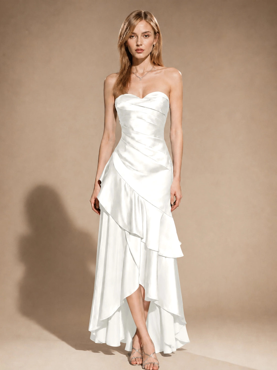 Strapless Prom Dress with Tiered Ruffles 