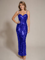 Sequined Tulle Prom Dress with Back Slit 