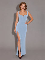 Sheath Prom Dress with Crystal Trim 