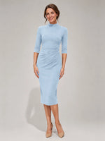 Sheath Mother of the Bride Dress with Mock Neckline 