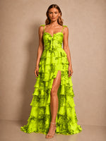 Floral Pattern High-low Dress 
